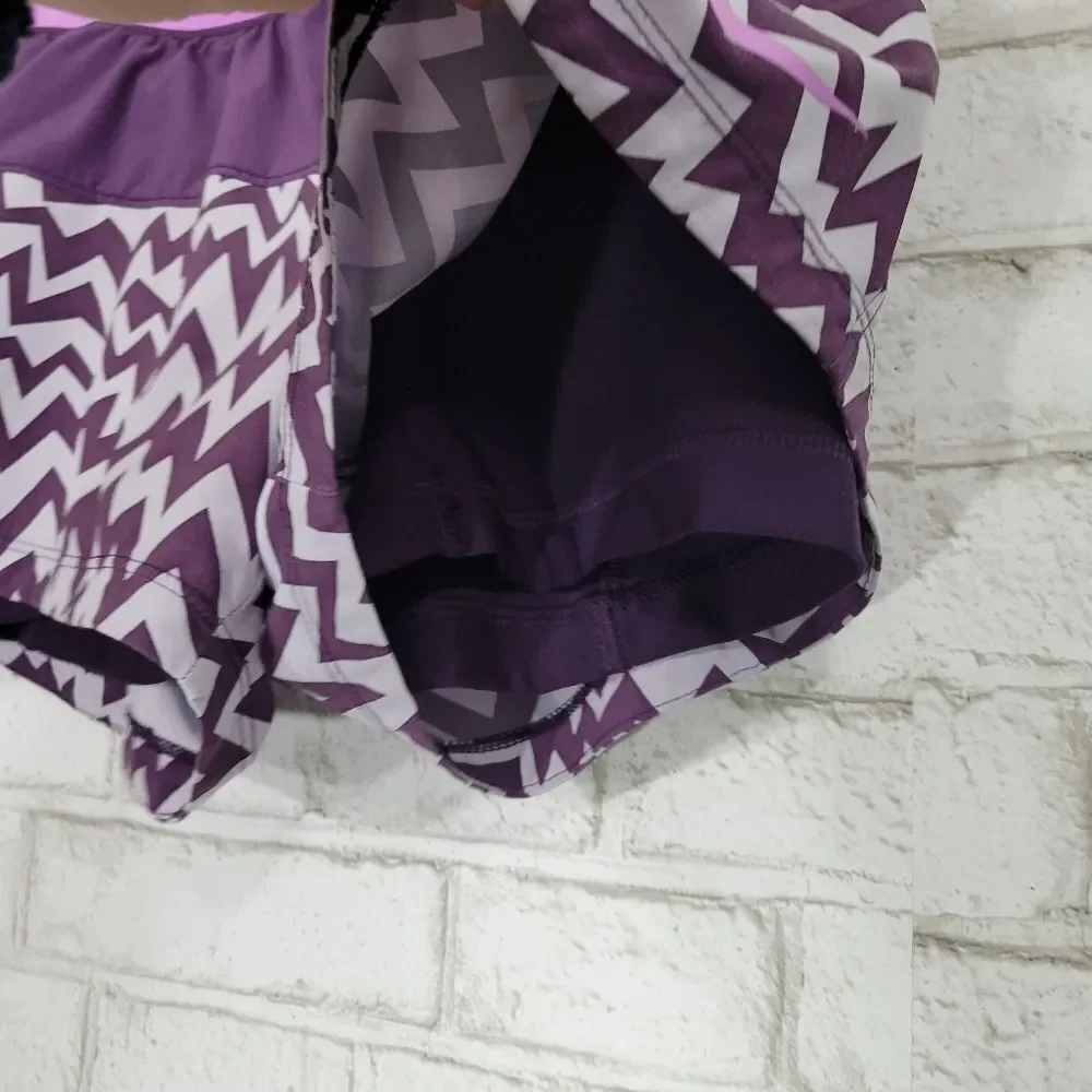 NIKE purple zig-zag athletic shorts